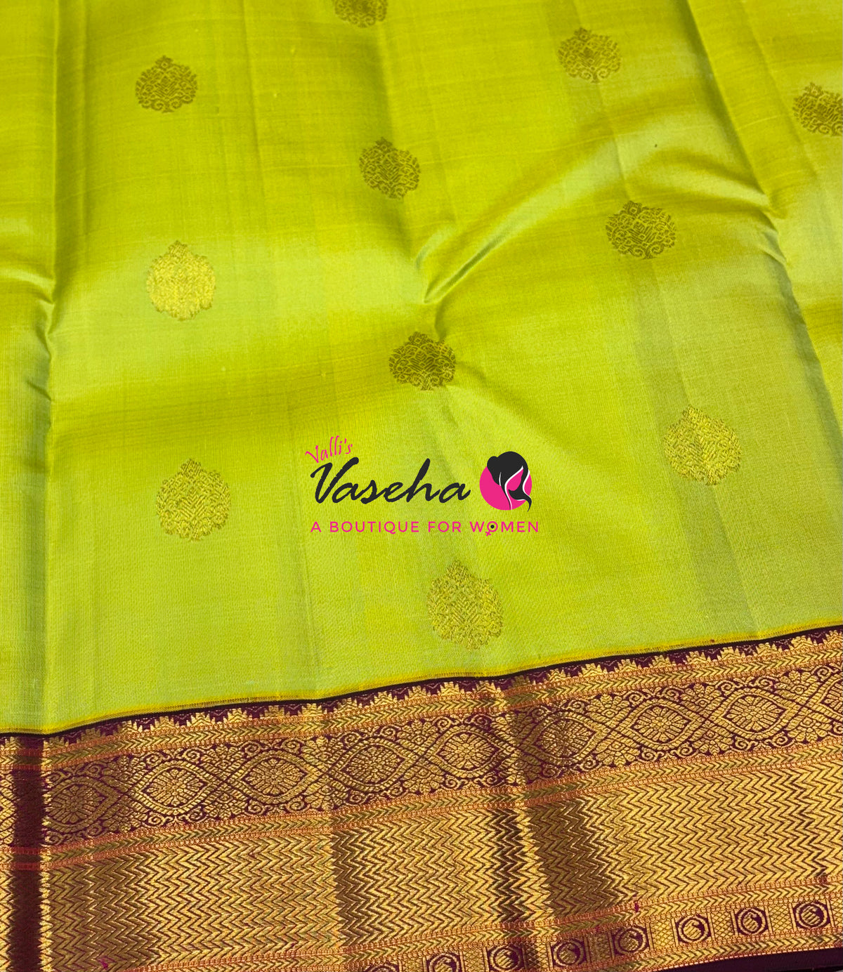 Pure Vintage Korvai Kanchipuram Silk Saree - Green With Purple - VVPS046