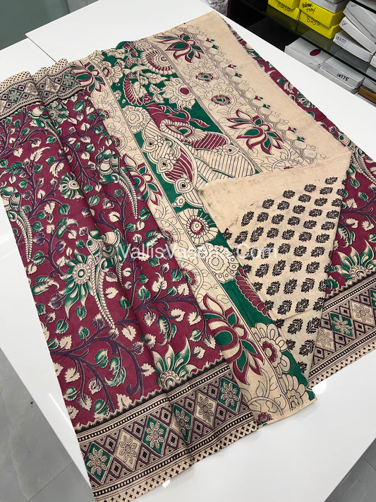 Pure Kalamkari Cotton Saree - VVPKC001