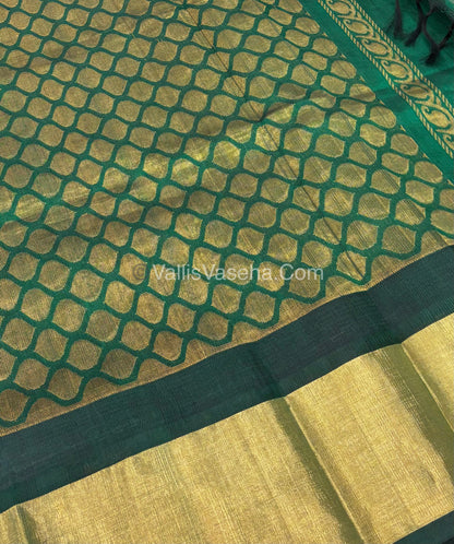 Pure Korvai Silk Cotton Saree - Temple border - VVKSC001