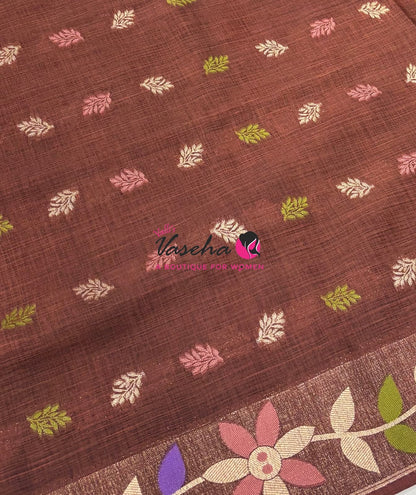 Banarasi - Heritage Meenakari Silk -   Brown Shade - VVBHS016