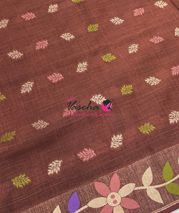Banarasi - Heritage Meenakari Silk -   Brown Shade - VVBHS016