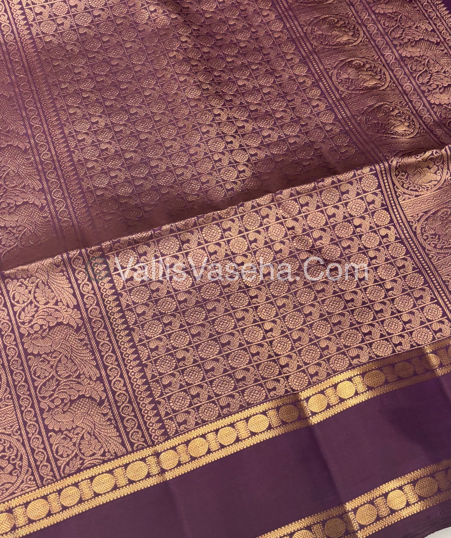 Pure Soft Silk Saree - Retta Petta Border- Mayil & Chakkaram - VVPSS057
