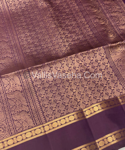 Pure Soft Silk Saree - Retta Petta Border- Mayil & Chakkaram - VVPSS057