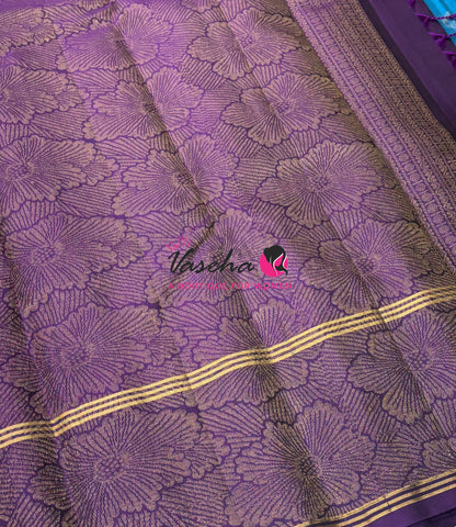 Half Mix - Pure Soft Silk Saree - Long Retta Petta Border with Butta - VVPSS105