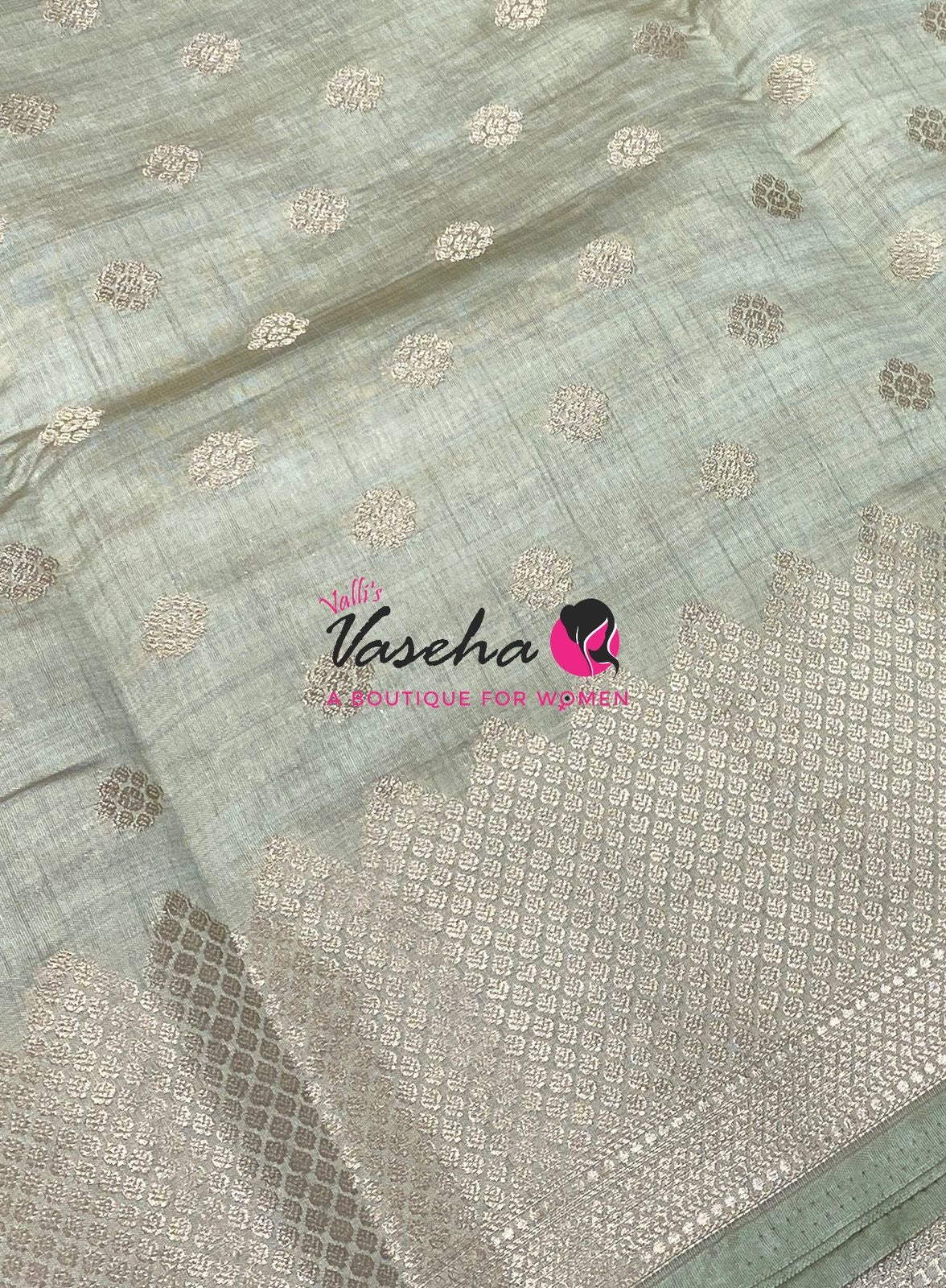 Semi Tussar Silk Saree | Grey Shade |VVSTS057