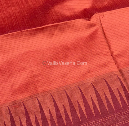 Semi Raw Silk - Orange With Maroon Shade - VVRS007