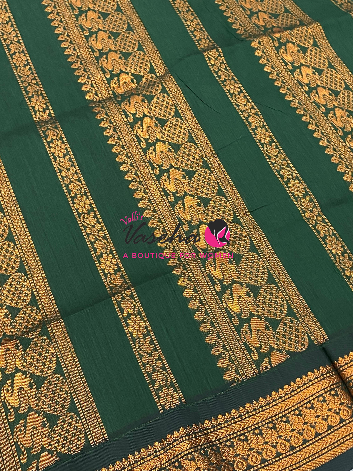 Kalyani Cotton Saree - Maroon With Green Shade - VVKC002