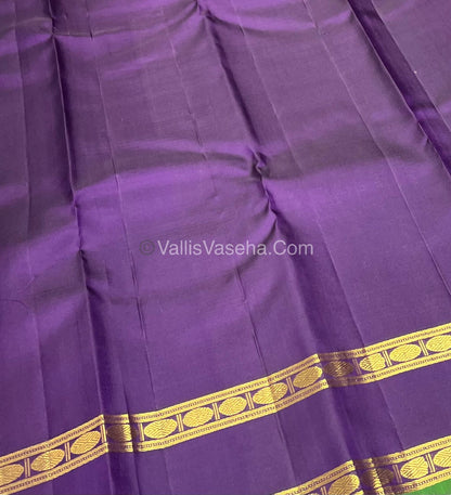 Pure Kanchipuram Silk Saree - Lavender & Dark Purple Combo - VVPS011