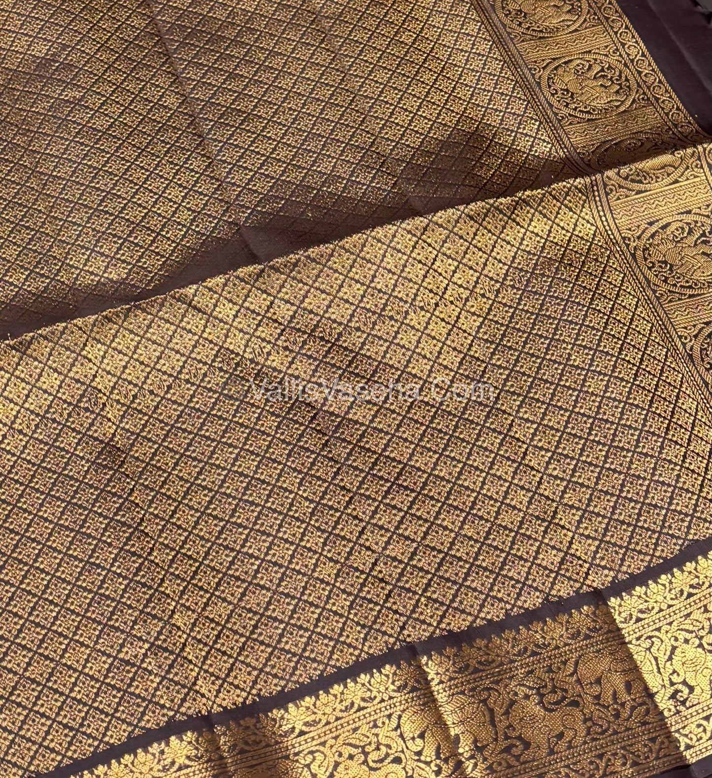 Pure Soft Silk Saree - Kanchi Border - Light Lavender With Wine Brown Shade - VVPSS015