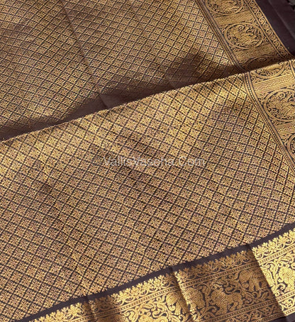 Pure Soft Silk Saree - Kanchi Border - Light Lavender With Wine Brown Shade - VVPSS015