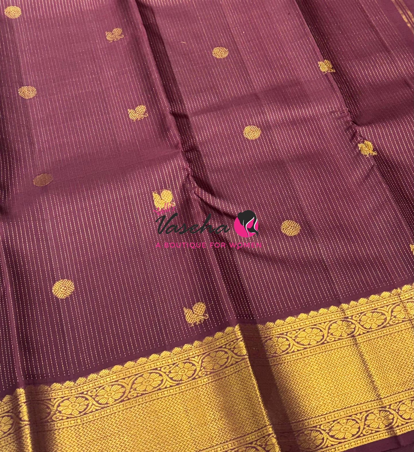 Pure Kanchipuram Silk Saree - Vairavoosi Design  - Brown Shade - VVPS059