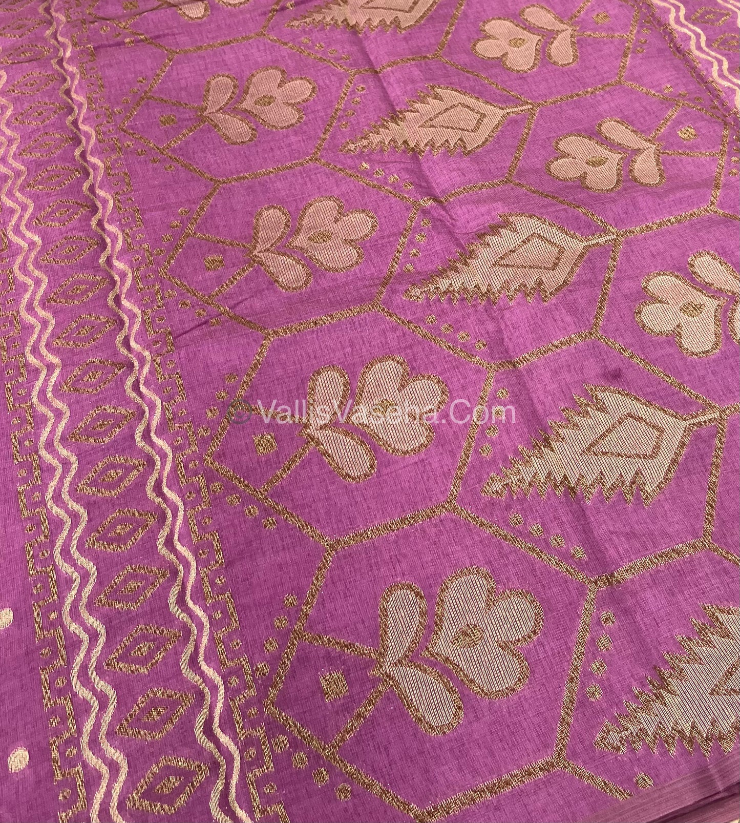 Cherry Tussar - Semi Tussar Silk - Onion Pink Shade - VVSTS009