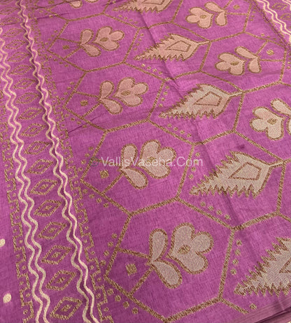 Cherry Tussar - Semi Tussar Silk - Onion Pink Shade - VVSTS009