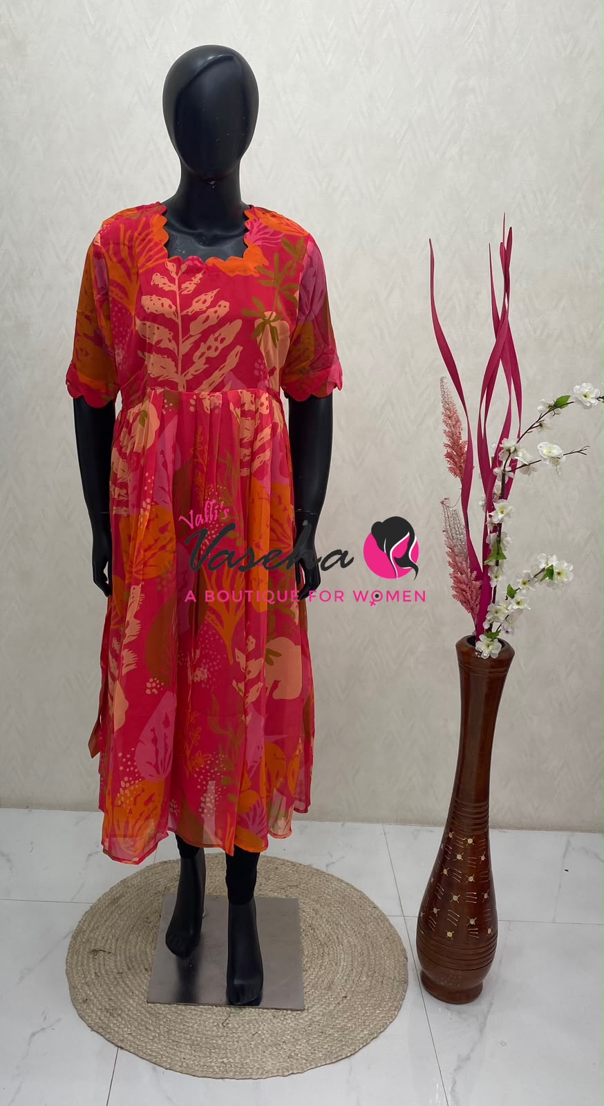 Ready Made - Georgette - Maxi - Pink Colour - VVRMG001