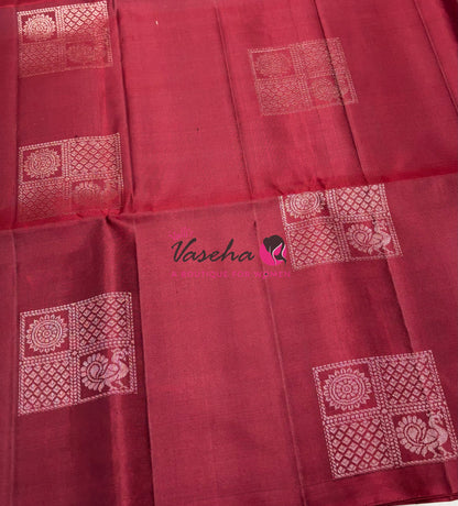 Pure Soft Silk Saree - Border Less - Maroon Shade - VVPSS080