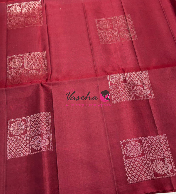 Pure Soft Silk Saree - Border Less - Maroon Shade - VVPSS080