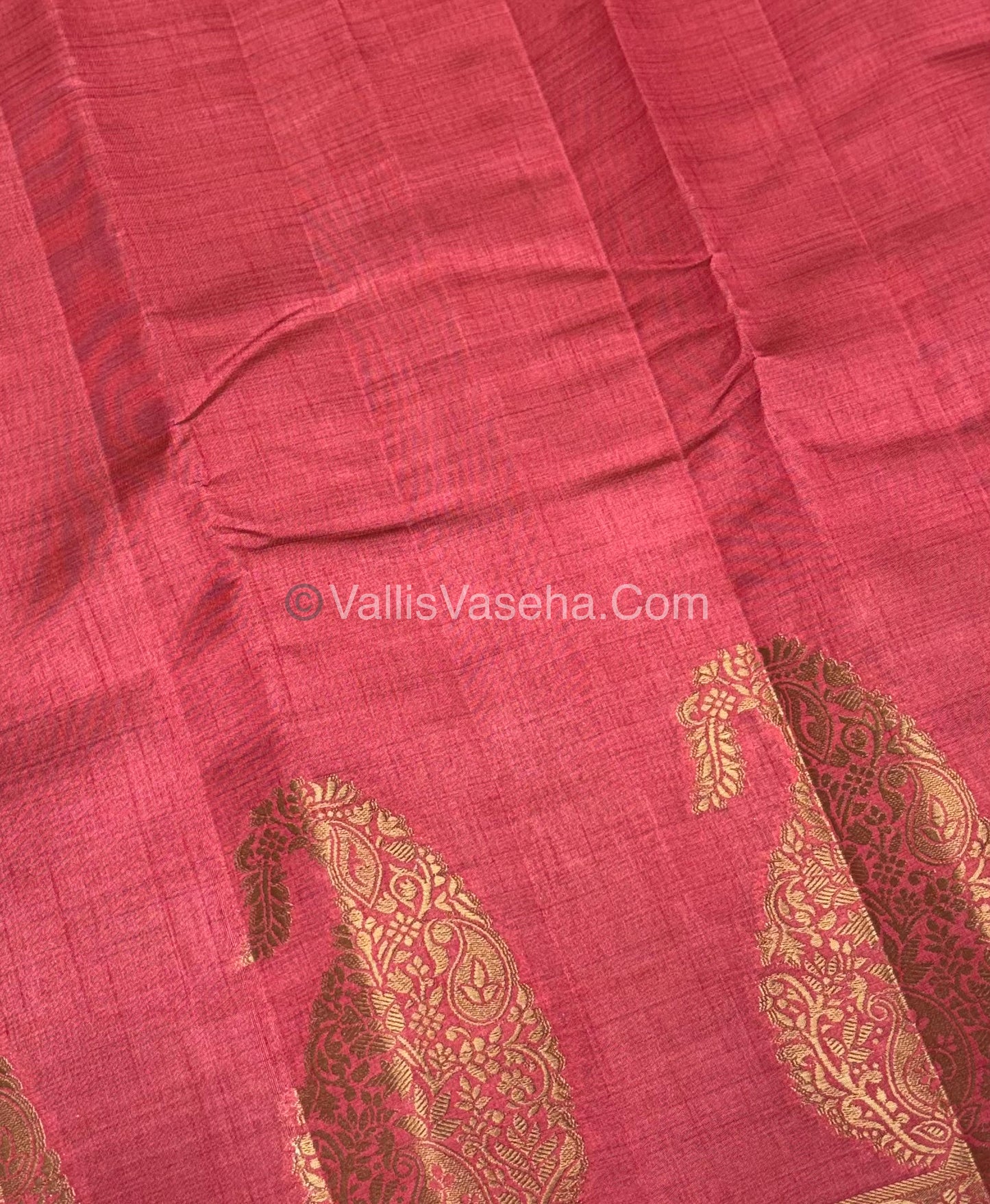 Semi Tussar Silk - Big Mango Peach Shade - VVSTS002