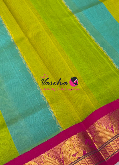 Pure Korvai Silk Cotton - Multi  Colour Shade  - VVKSC040
