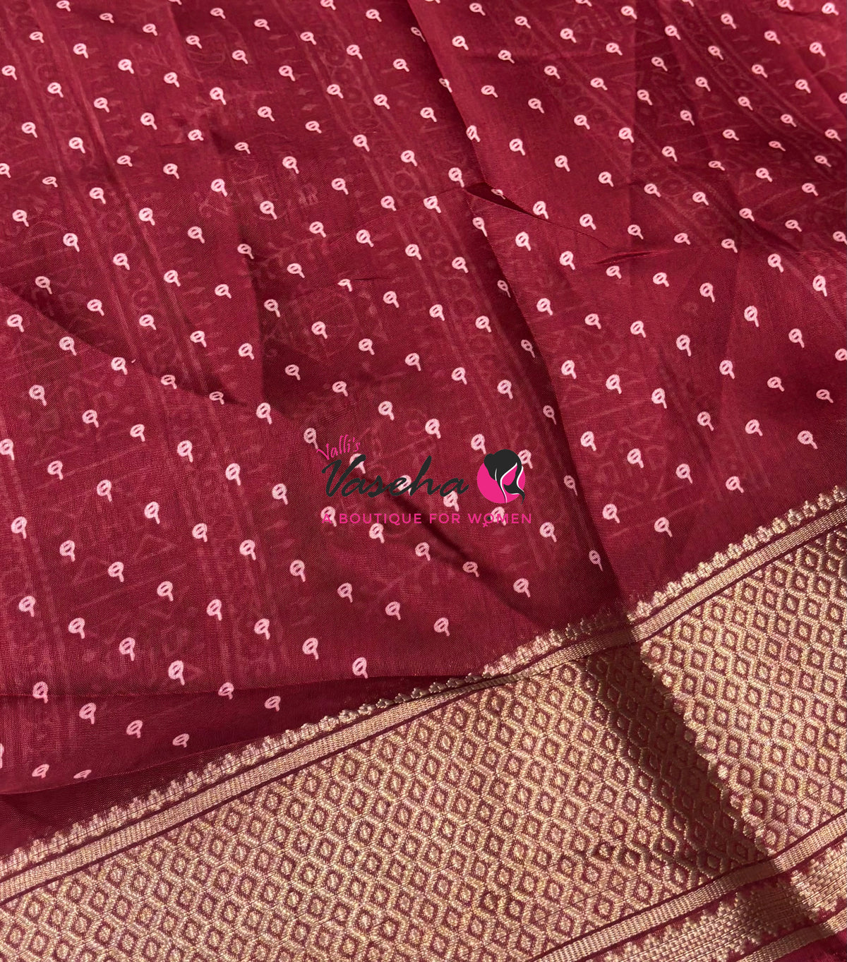 Semi Binny Silk - Varli Design - Maroon Shade  - VVSBS010