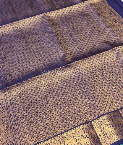 Pure Soft Silk Saree - Kanchi Border -  Royal Blue Shade - VVPSS046