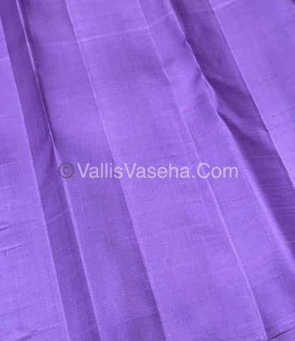Pure Vintage Korvai Kanchipuram Silk Saree - Green & Lavender Combo - VVPS022