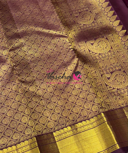 Pure Kanchipuram Silk Saree - Kind Of Onion Pink & Wine Shade  - VVPS057
