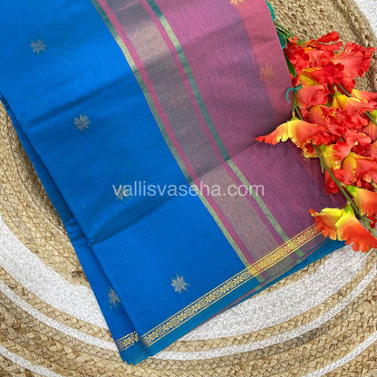 Semi Maheshwari Silk Cotton Saree - VVMSC006