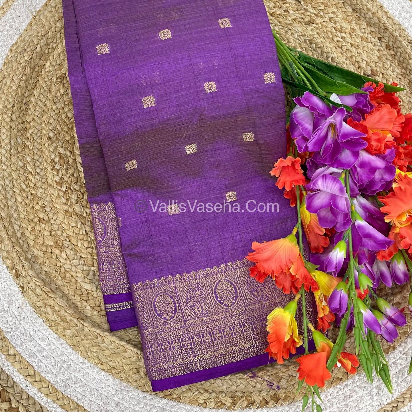 Semi Tussar Silk Saree |Vibrant Purple shade |VVSTS045