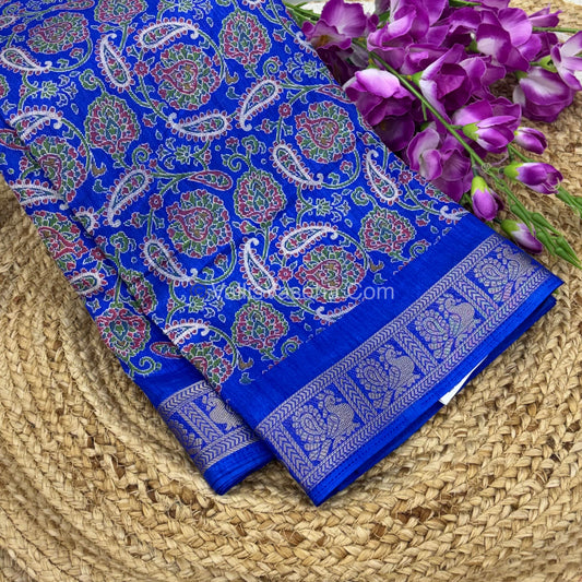 Casual Wear - Fancy Viscose Mulberry Silk  - Royal Blue Shade - VVFMS001