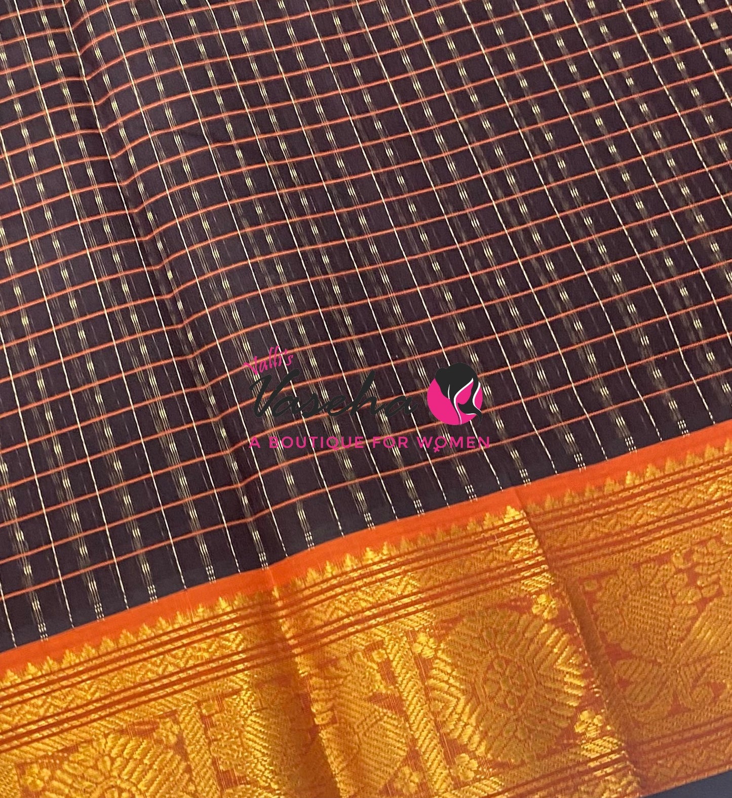Pure Silk Cotton Saree - Brown With Pink Shade - Lakshadeepam Design - VVPLD001