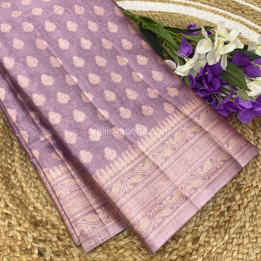 Semi Bridal Tissue Sarees - Light Lilac mixed Pink Shade - VVSBT002