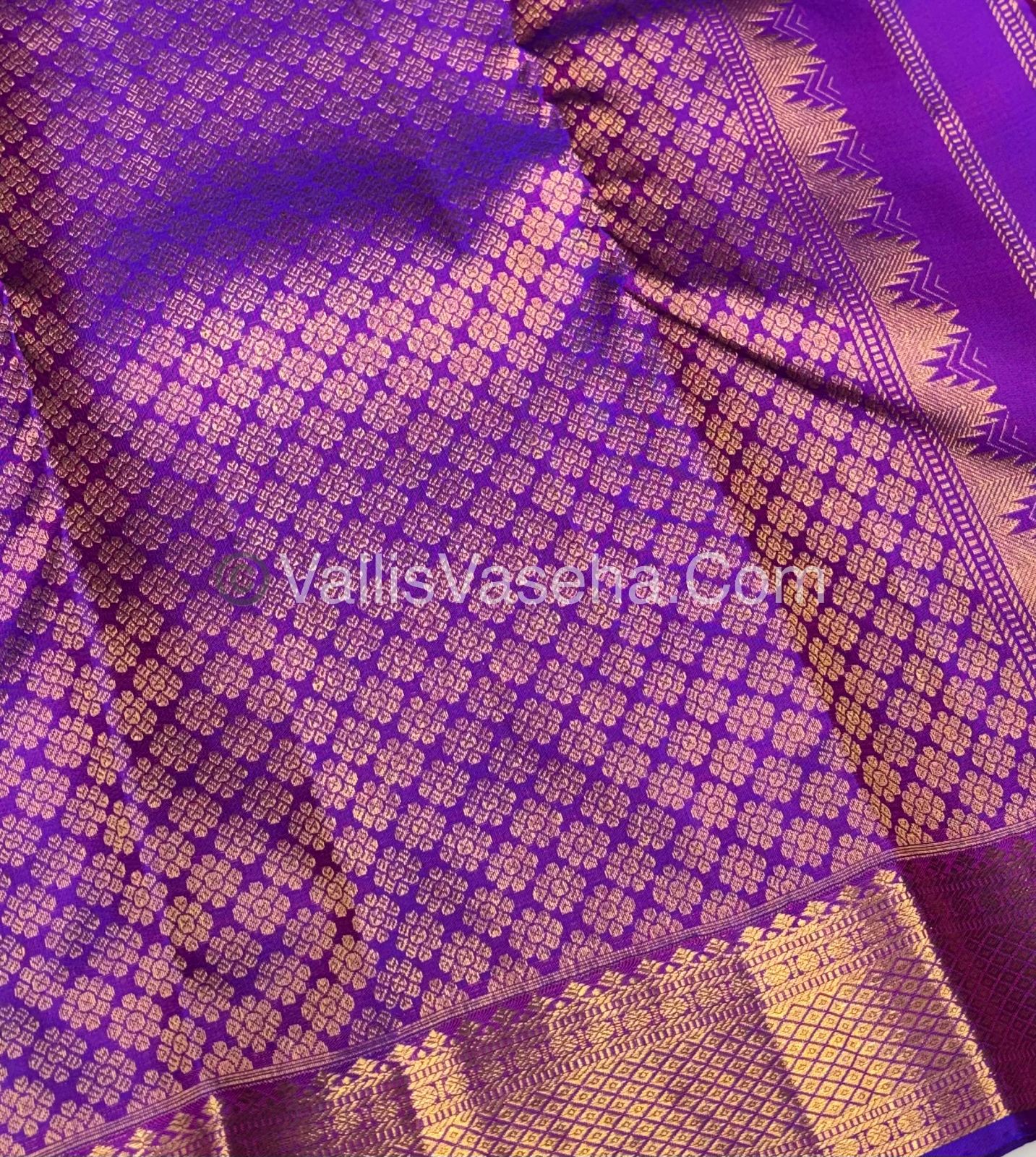 Pure Kanchipuram Silk Saree - Purple Shade - VVPS042