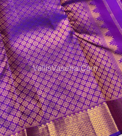 Pure Kanchipuram Silk Saree - Purple Shade - VVPS042