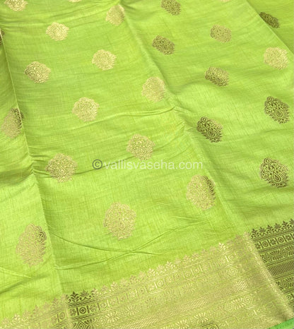 Semi Tussar Silk Saree - Pista Green Shade - VVSTS008