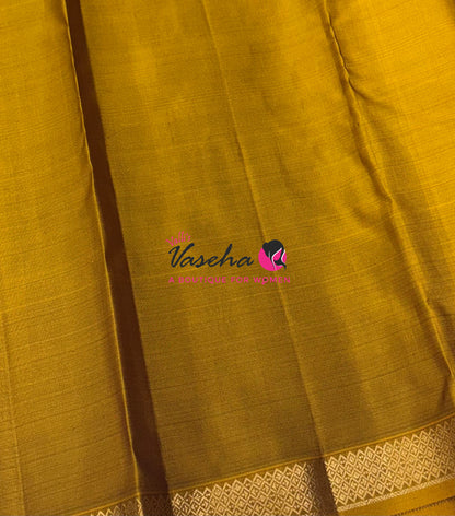 Pure Soft Silk Saree  - Brown With Mustard Yellow Combo - VVPSS146