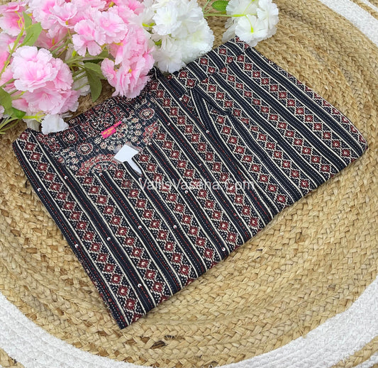 Trendy Printed  Cotton - Co-ord Set - Black Shade - VVRCS001