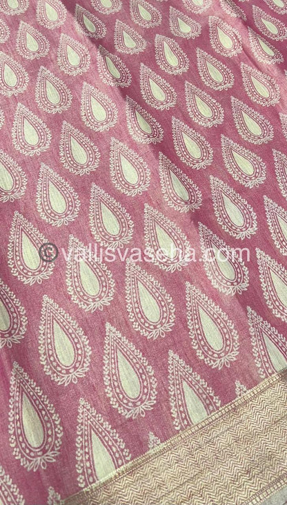 Semi Tussar Silk - Peachish Pink Shade - VVSTS006