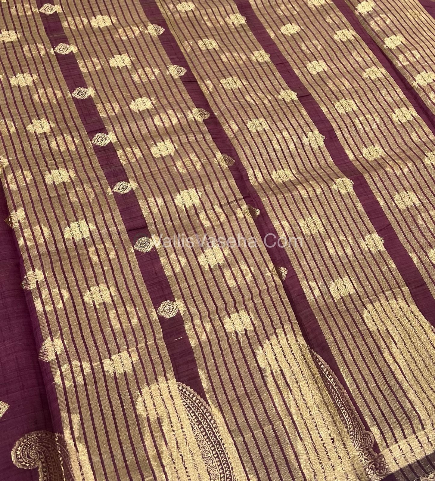 Semi Tussar Silk Saree - Wine shade - VVSTS010