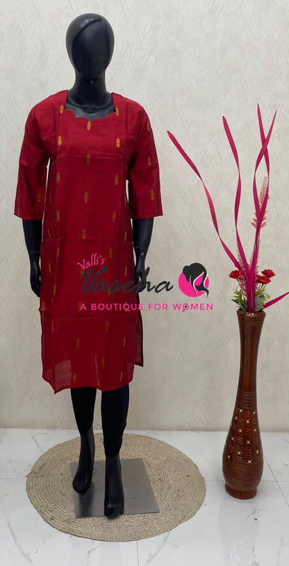 Ready Made - Semi Raw Silk - Kurti - VVSRK003