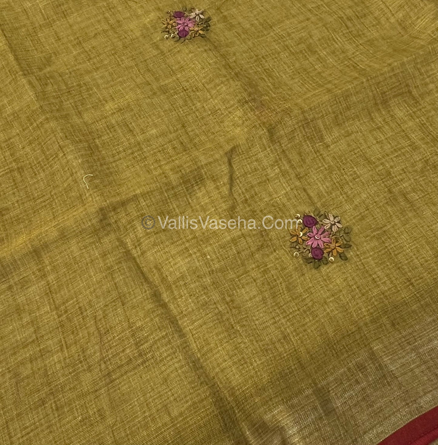 French Knot - Tissue Saree -Venthaya Yellow Shade - VVLFN011