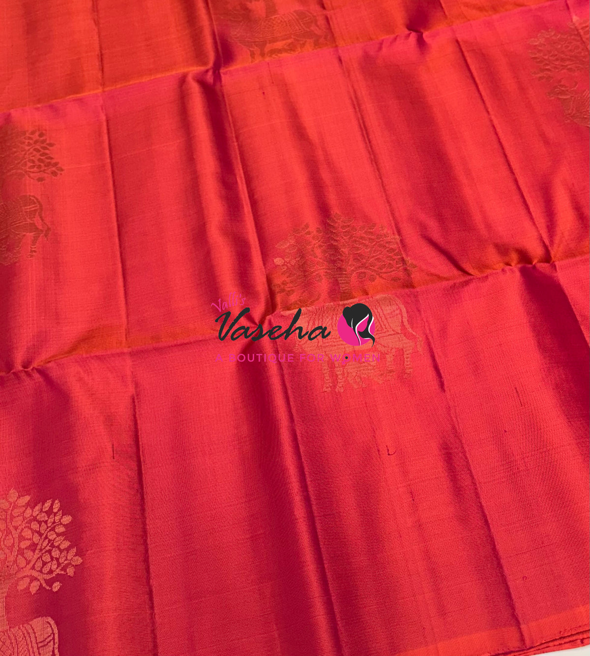 Pure Soft Silk Saree  - Border Less  - Peach Shade - VVPSS102