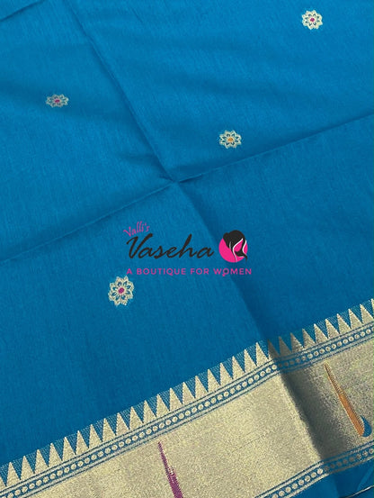 Semi Paithani Saree  - Ramar Blue  Shade - VVSPS001