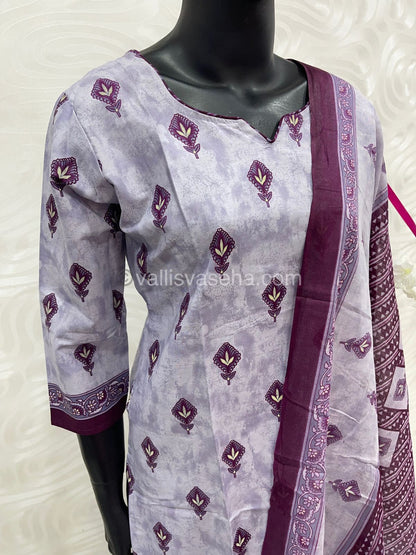 Ready Made - Semi Patiyala 3(pc) Set - Printed Cotton - VVRSP001