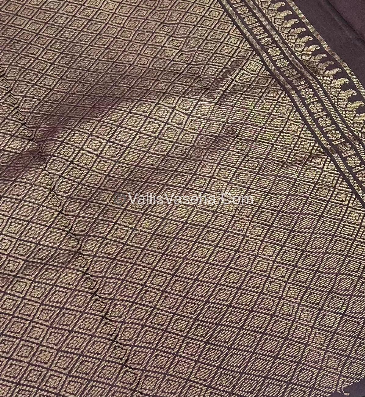 Pure Soft Silk Saree - One Side Border - Light Pink & Coffee Brown Combo - VVPSS045