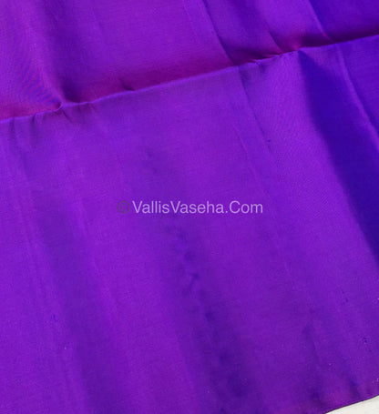 Pure Soft Silk Saree - Dual Tone Grey With Purple - VVPSS072