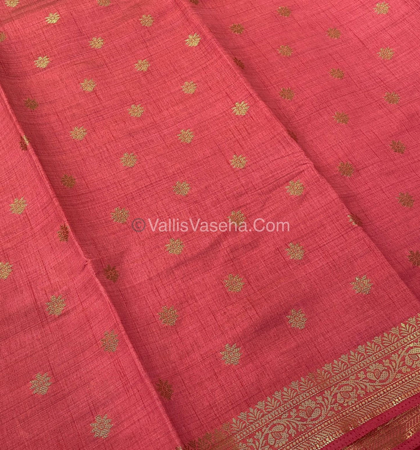 Semi Tussar Silk  - Light Peach Shade  - VVSTS014