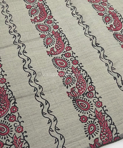 Poly Silk Mixed Printed Cotton - Grey with Black - VVPCP002