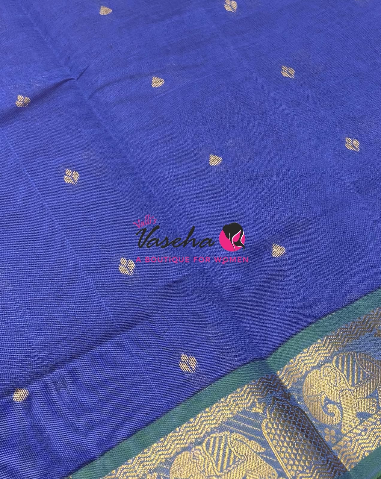 Semi Silk Cotton Saree | Small Leaf Butta Design |VVSSC010