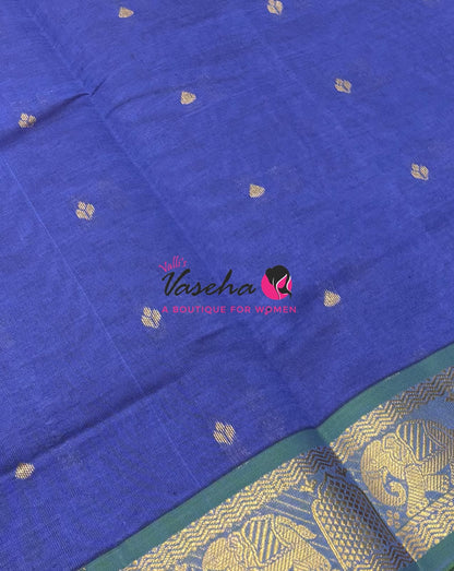 Semi Silk Cotton Saree | Small Leaf Butta Design |VVSSC010