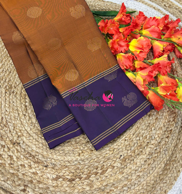 Half Mix - Pure Soft Silk Saree - Long Retta Petta Border with Butta - VVPSS105